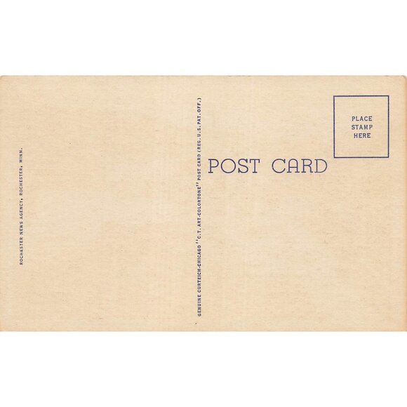 Postcard A Country Home Rochester, Minn Vintage Linen Unposted 1930-1950 - Picture 2 of 2